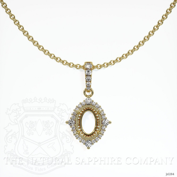 10K Yellow Gold Halo Pendant Setting