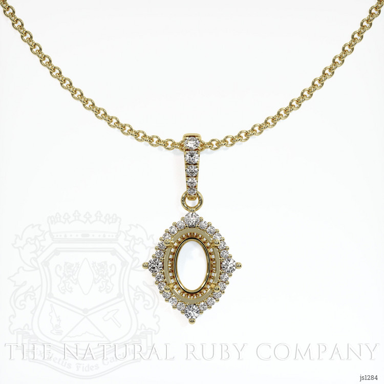 14K Yellow Gold Halo Pendant Setting