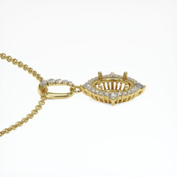 14K Yellow Gold Halo Pendant Setting Image