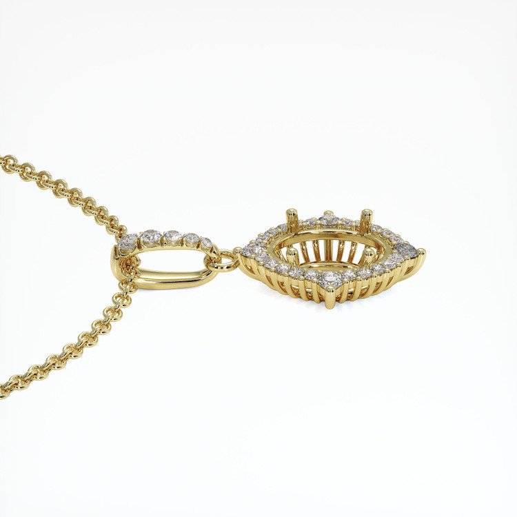 14K Yellow Gold Halo Pendant Setting