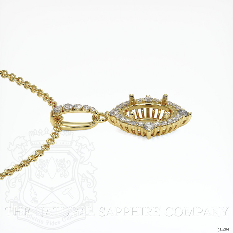 14K Yellow Gold Halo Pendant Setting