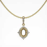 Halo Emerald Pendant 1.21 Ct., 18K Yellow Gold Combination Setting