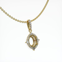 18K Yellow Gold Halo Pendant Setting Image