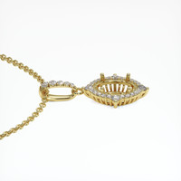 18K Yellow Gold Halo Pendant Setting Image