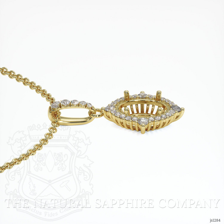 18K Yellow Gold Halo Pendant Setting