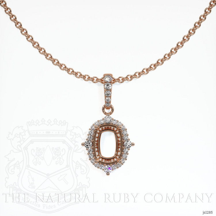 14K Rose Gold Halo Pendant Setting