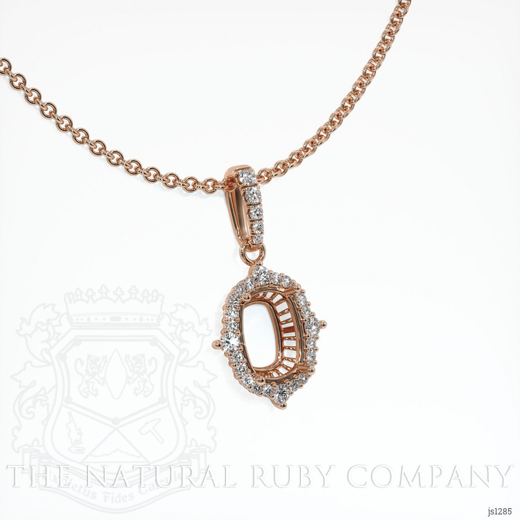 14K Rose Gold Halo Pendant Setting