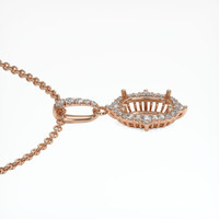 14K Rose Gold Halo Pendant Setting Image