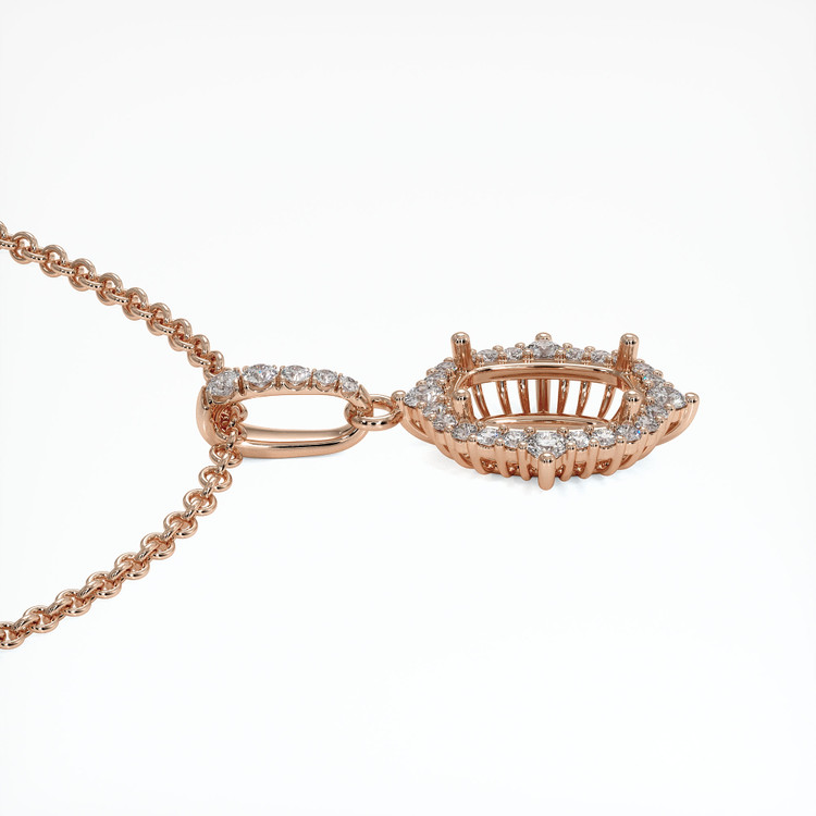 14K Rose Gold Halo Pendant Setting