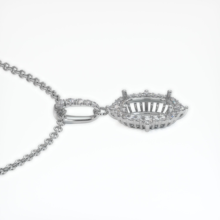 14K White Gold Halo Pendant Setting