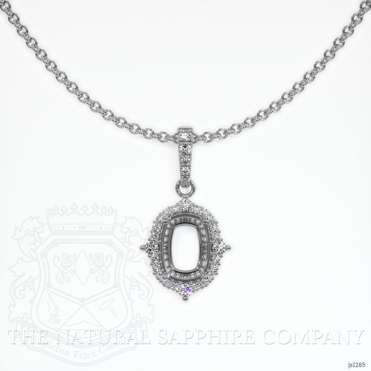 18K White Gold Halo Pendant Setting