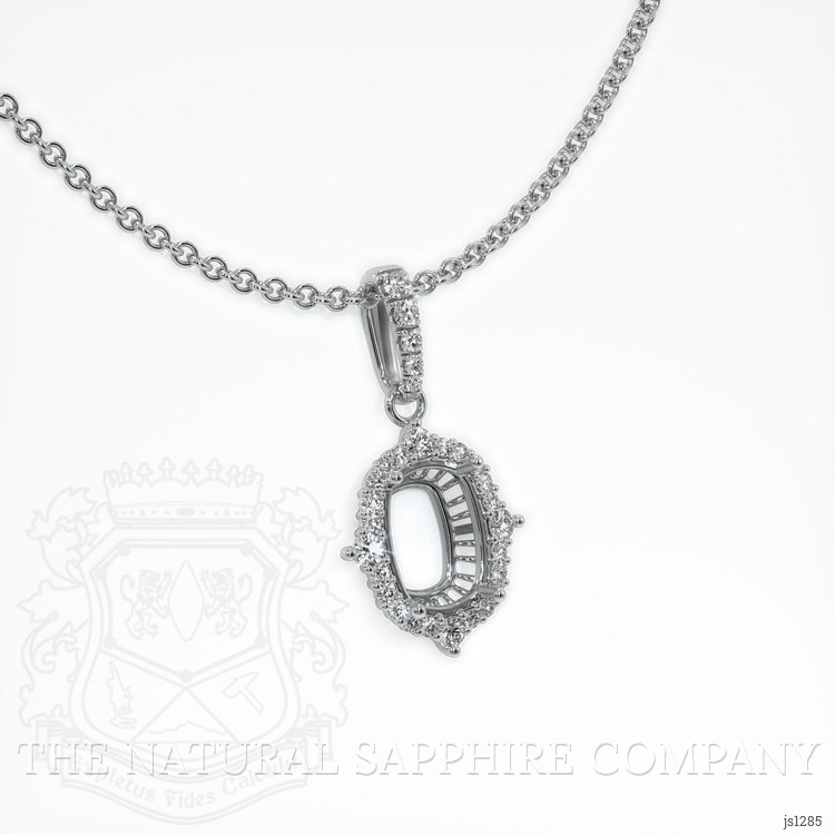 18K White Gold Halo Pendant Setting