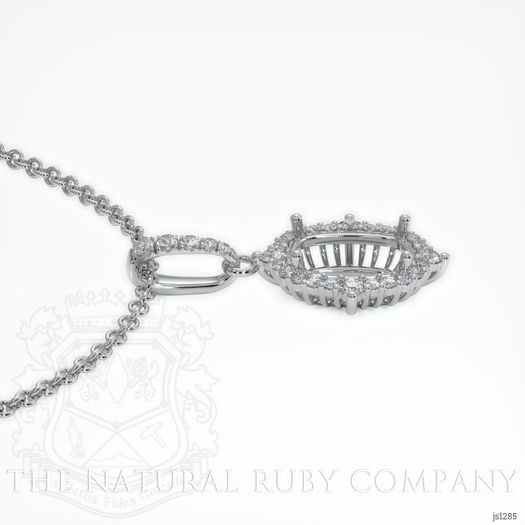 18K White Gold Halo Pendant Setting