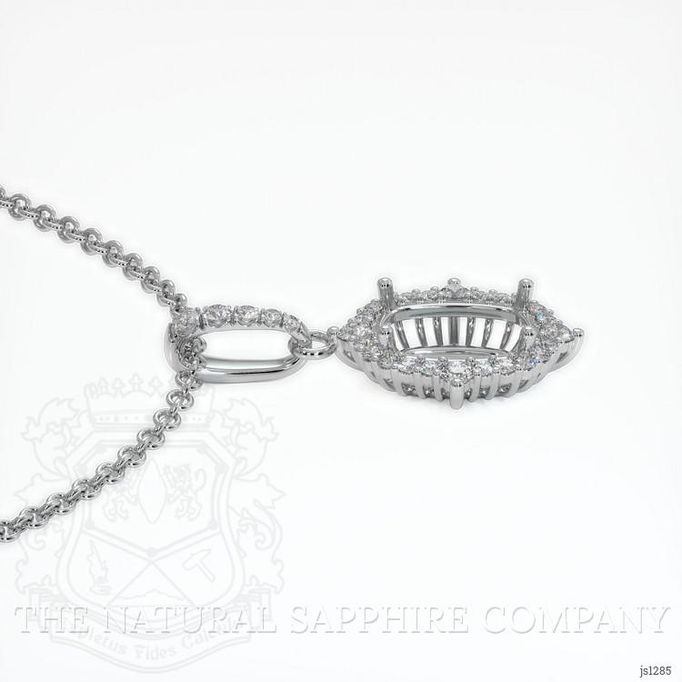 18K White Gold Halo Pendant Setting