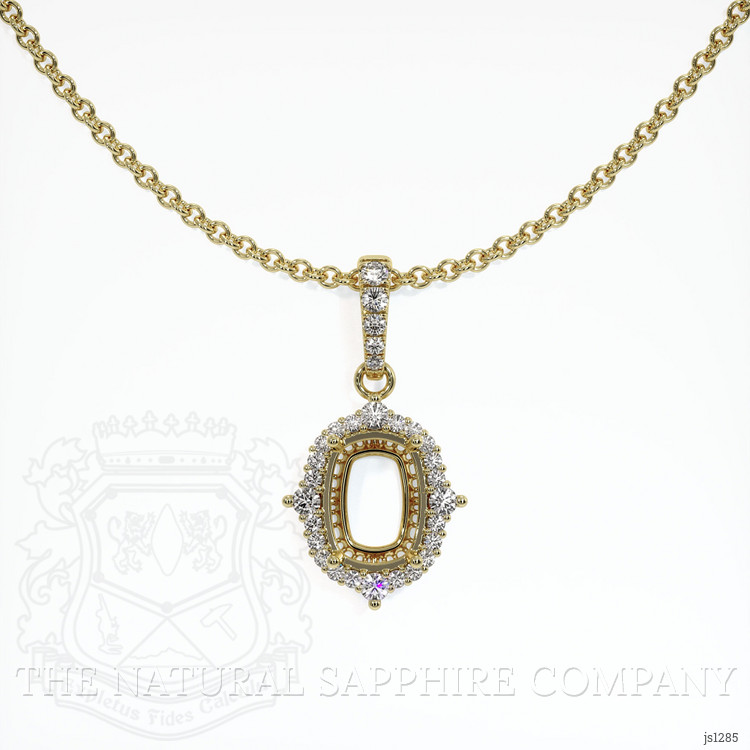 10K Yellow Gold Halo Pendant Setting