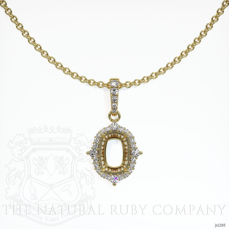 14K Yellow Gold Halo Pendant Setting