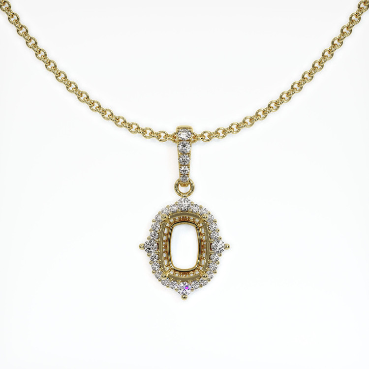 18K Yellow Gold Halo Pendant Setting