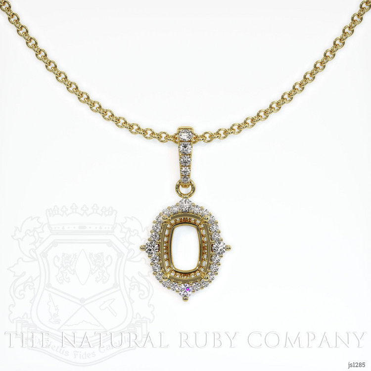 18K Yellow Gold Halo Pendant Setting