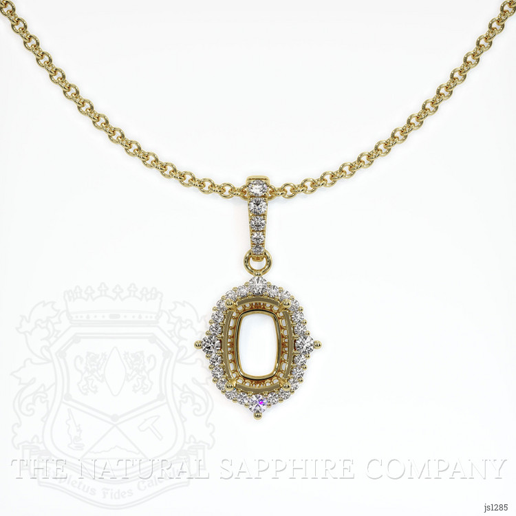 18K Yellow Gold Halo Pendant Setting