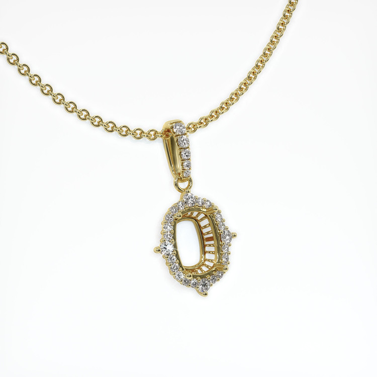 18K Yellow Gold Halo Pendant Setting