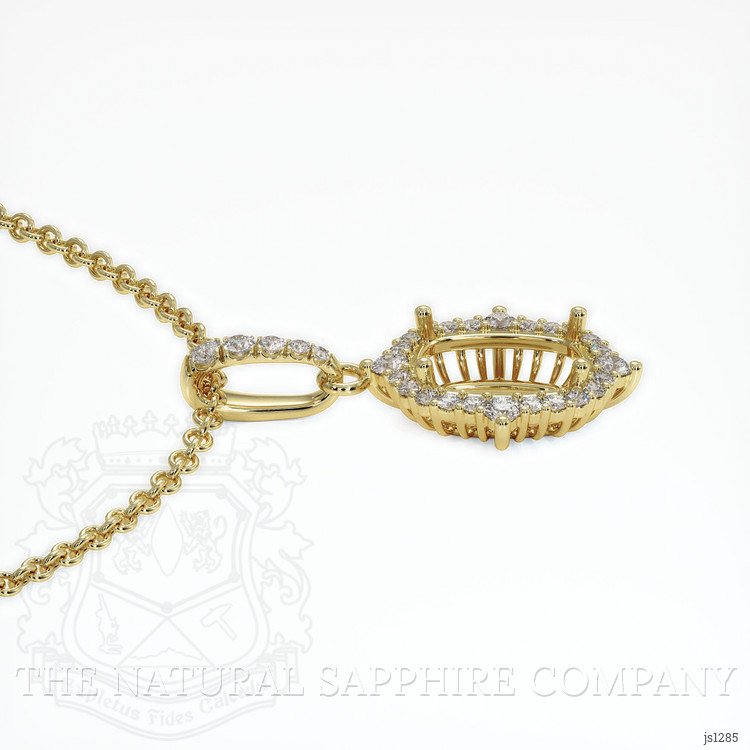 18K Yellow Gold Halo Pendant Setting