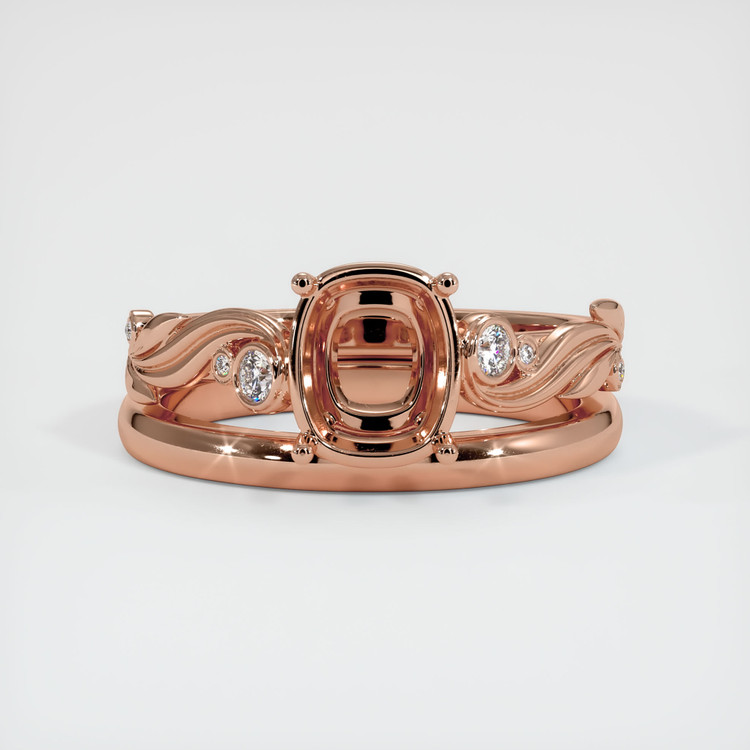 14K Rose Gold Wedding Set Ring Setting