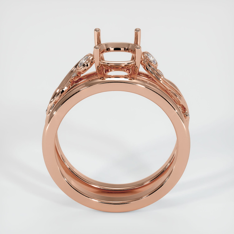 14K Rose Gold Wedding Set Ring Setting