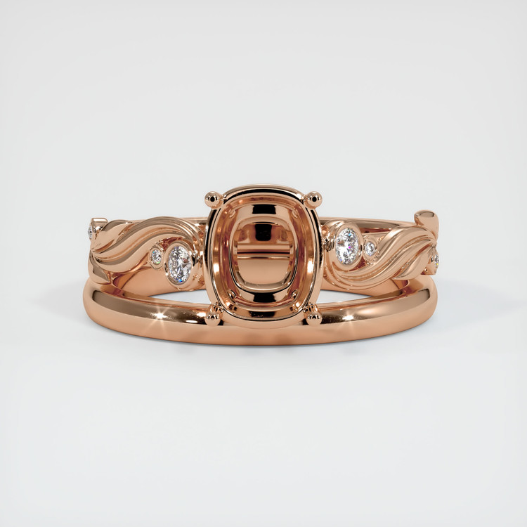 18K Rose Gold Wedding Set Ring Setting