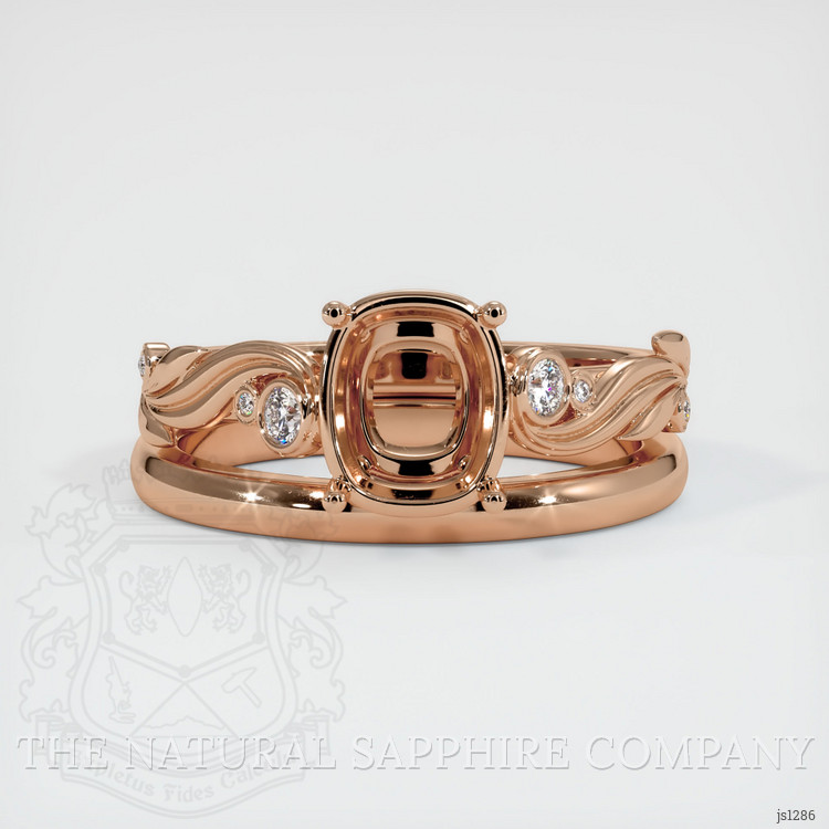 18K Rose Gold Wedding Set Ring Setting