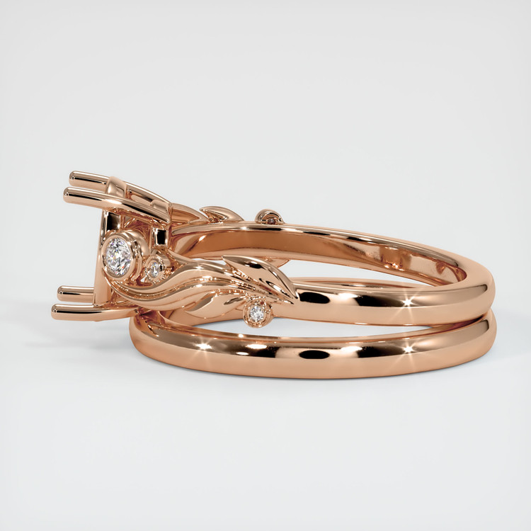 18K Rose Gold Wedding Set Ring Setting
