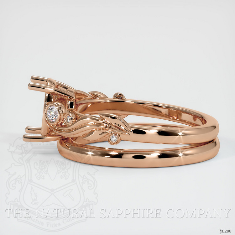 18K Rose Gold Wedding Set Ring Setting