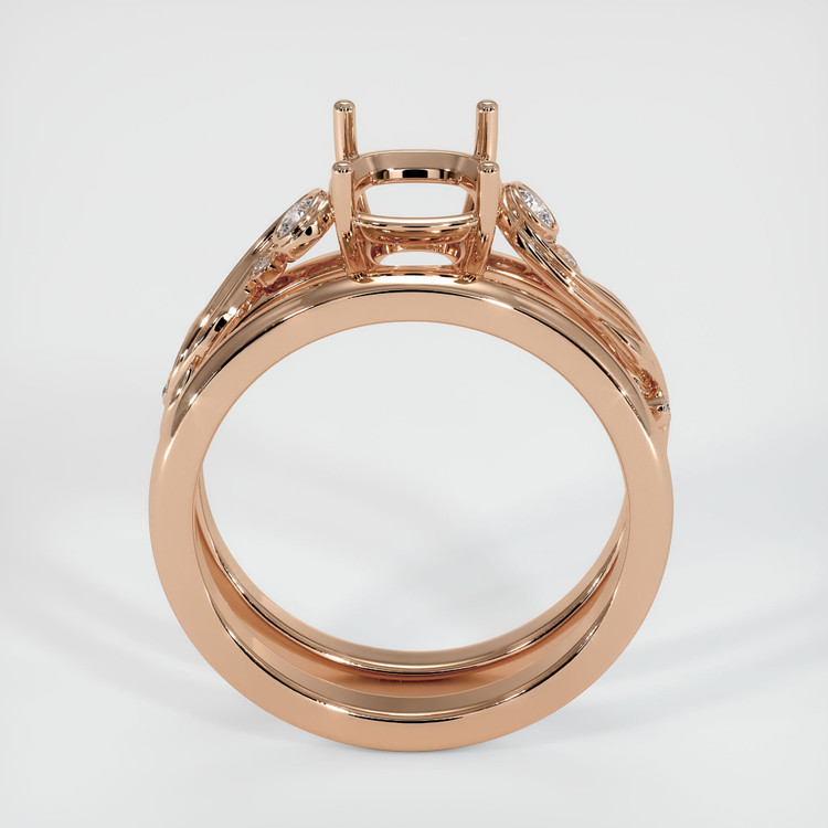 18K Rose Gold Wedding Set Ring Setting