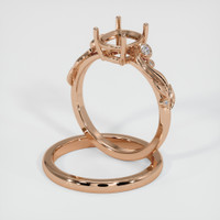 18K Rose Gold Wedding Set Ring Setting Image