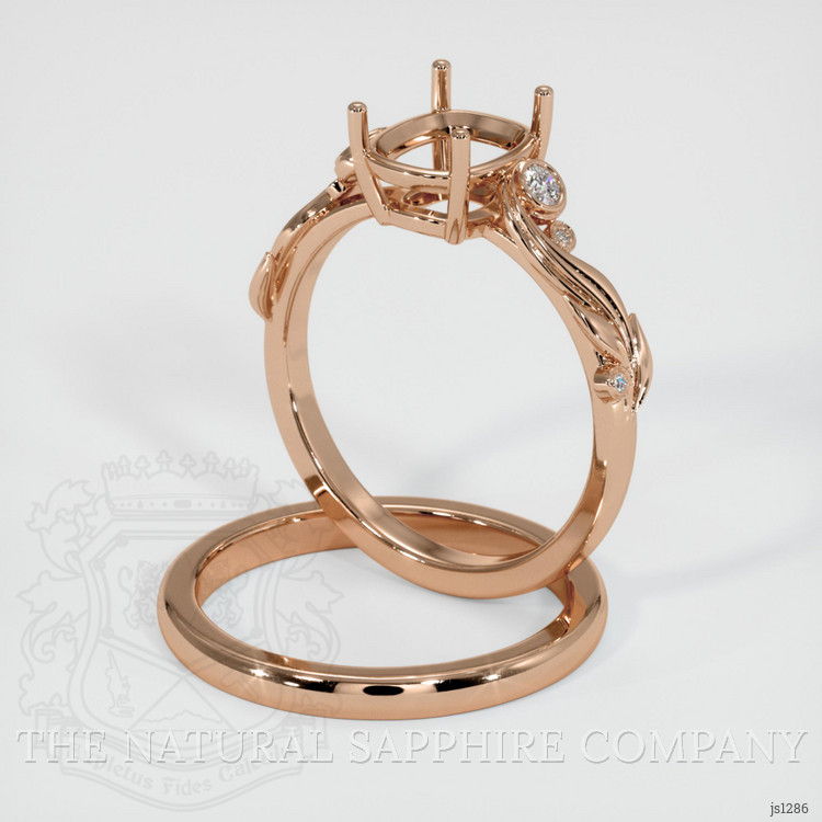 18K Rose Gold Wedding Set Ring Setting