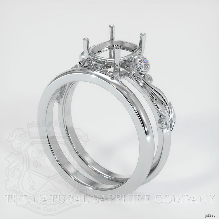 14K White Gold Wedding Set Ring Setting