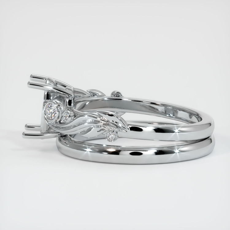 14K White Gold Wedding Set Ring Setting