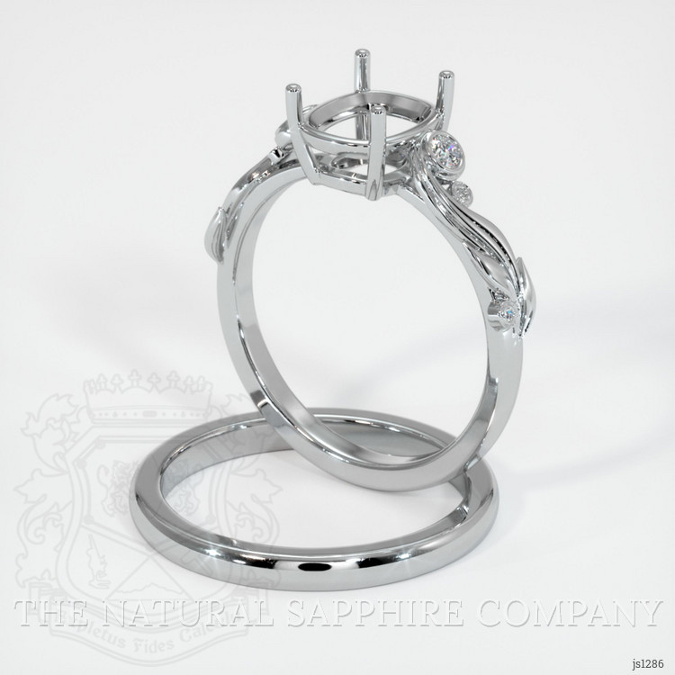 14K White Gold Wedding Set Ring Setting