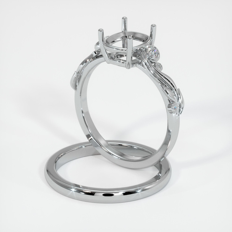 14K White Gold Wedding Set Ring Setting