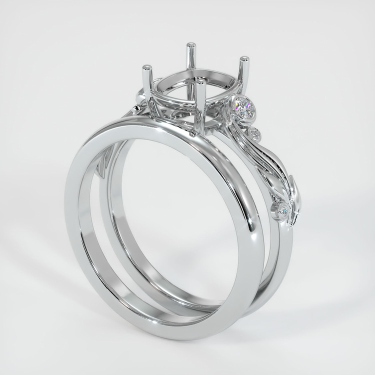 18K White Gold Wedding Set Ring Setting