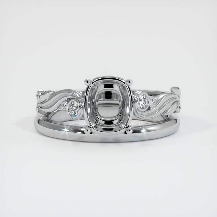 18K White Gold Wedding Set Ring Setting