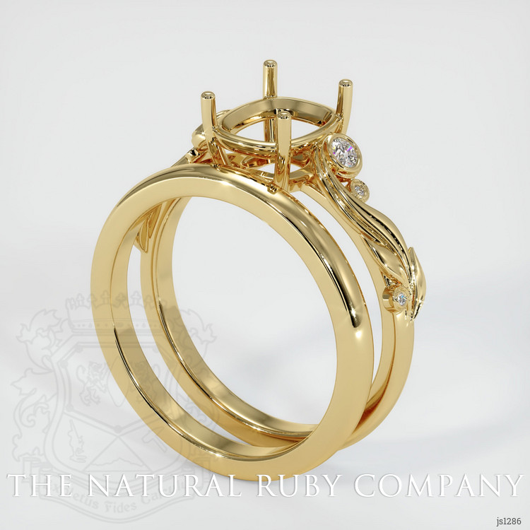 14K Yellow Gold Wedding Set Ring Setting #JS1286Y14