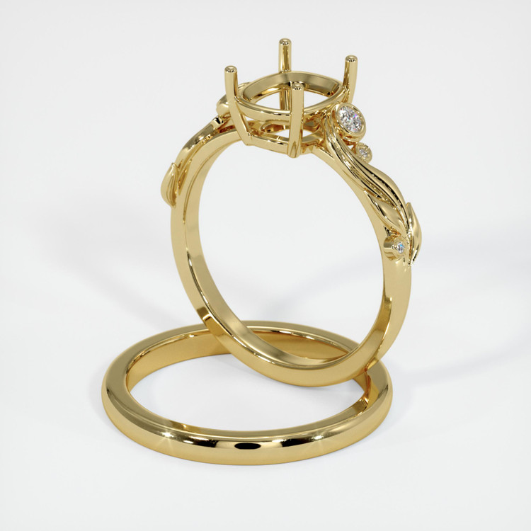 14K Yellow Gold Wedding Set Ring Setting