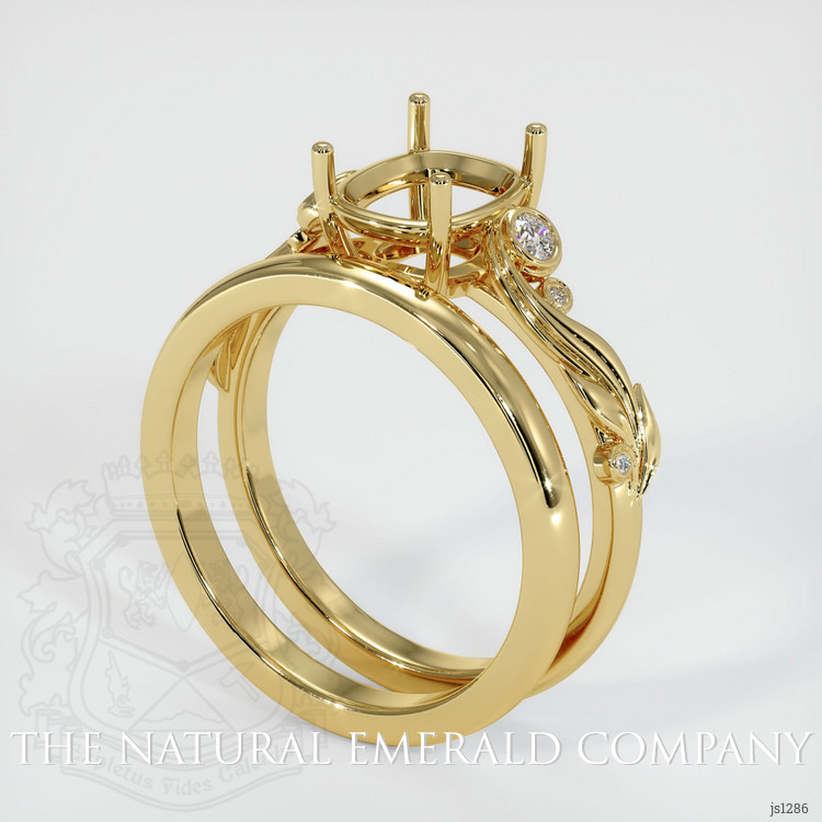 18K Yellow Gold Wedding Set Ring Setting #JS1286Y18
