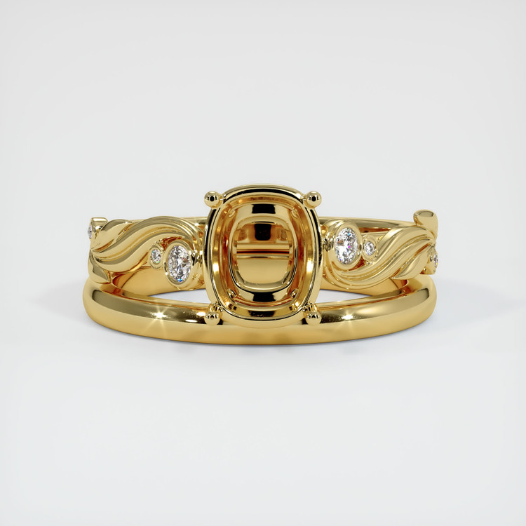 18K Yellow Gold Wedding Set Ring Setting