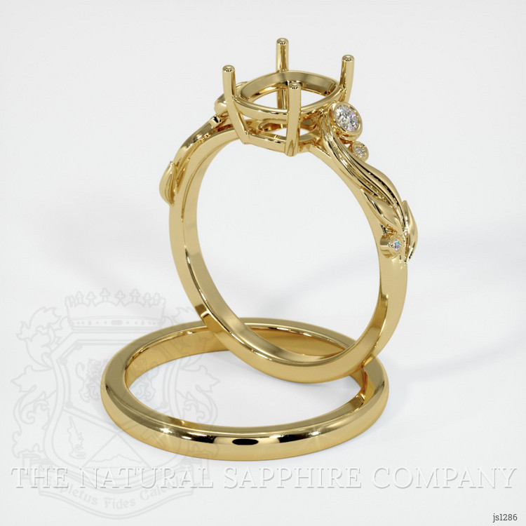 18K Yellow Gold Wedding Set Ring Setting