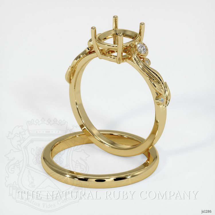 18K Yellow Gold Wedding Set Ring Setting