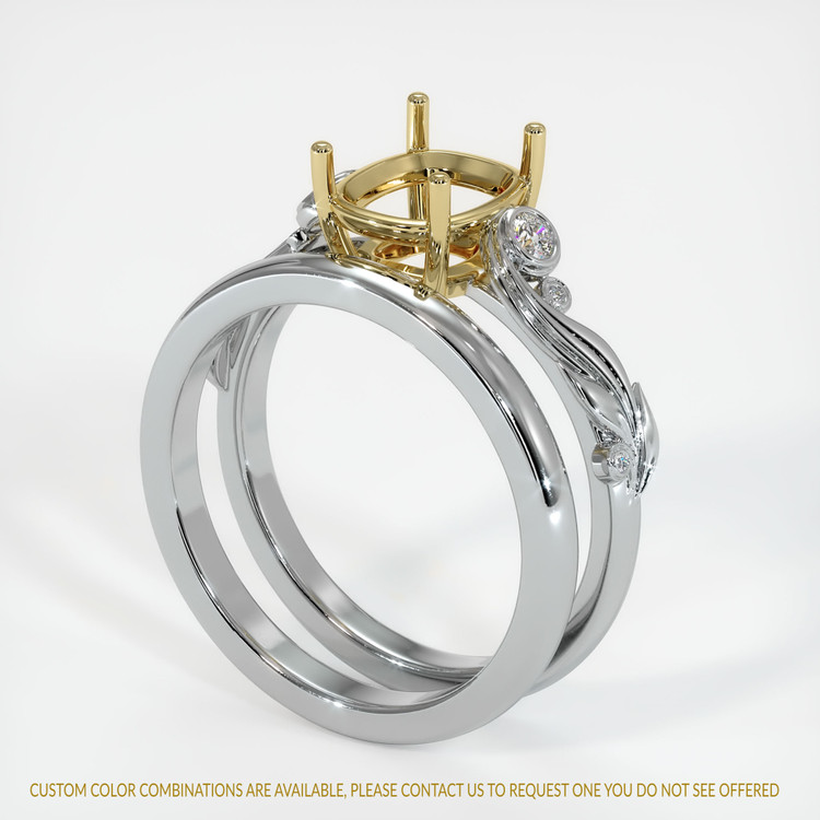 14K Yellow & White Wedding Set Ring Setting