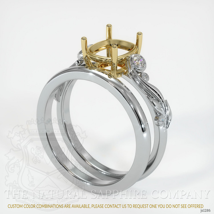 18K Yellow & White Wedding Set Ring Setting