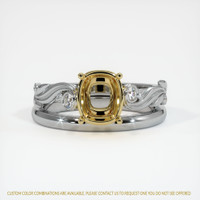 18K Yellow & White Wedding Set Ring Setting Image