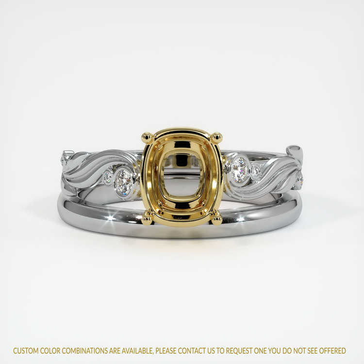 18K Yellow & White Wedding Set Ring Setting